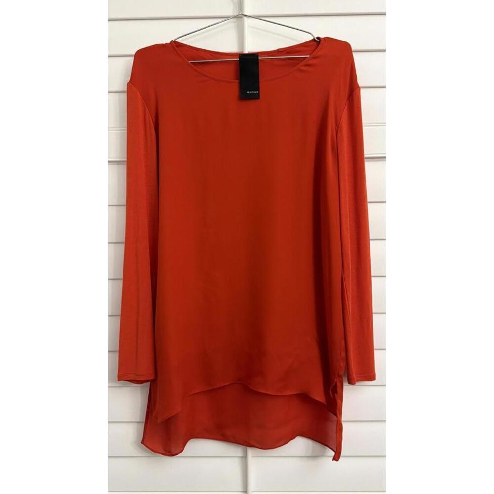 Heather by Bordeaux long sleeve red top‎ size Medium